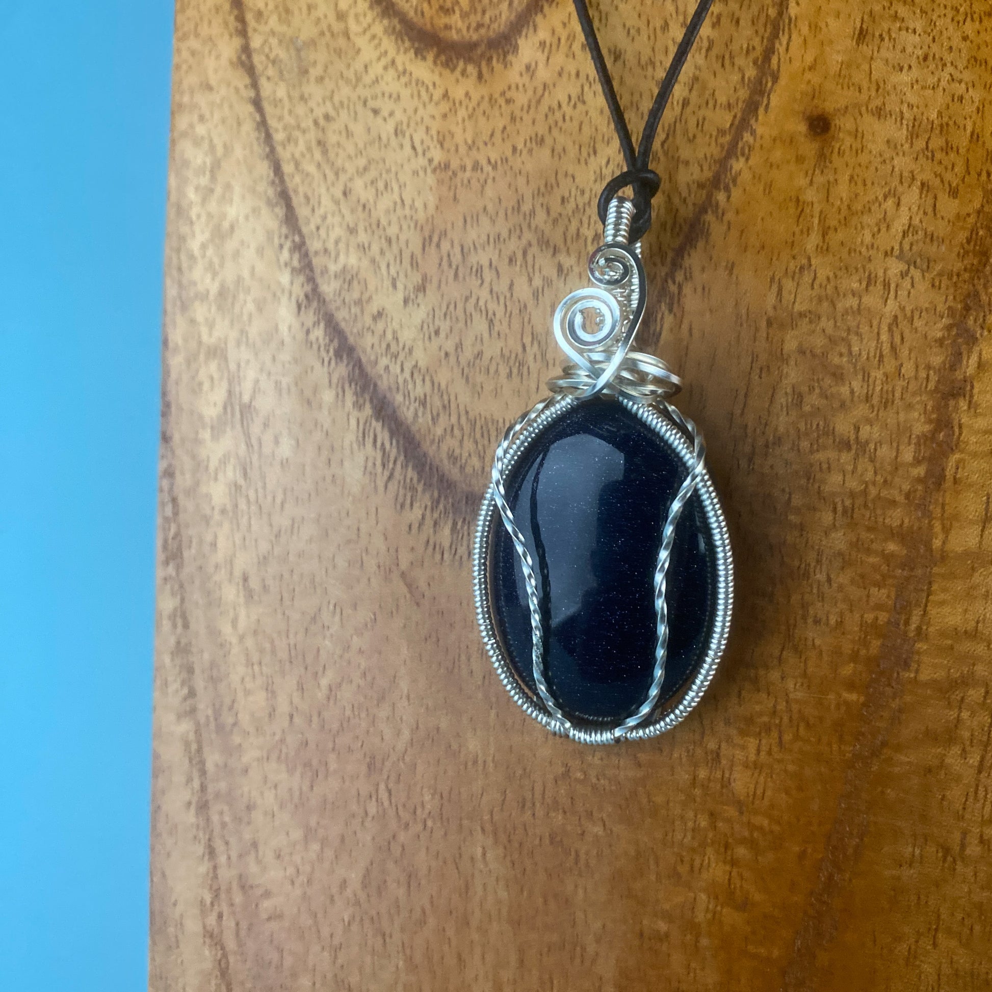 Blue Goldstone Wire Wrap