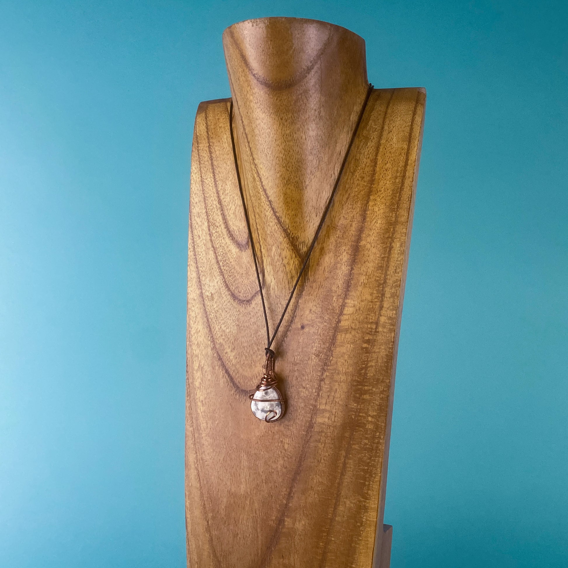 White Howlite Wire Wrapped Pendant