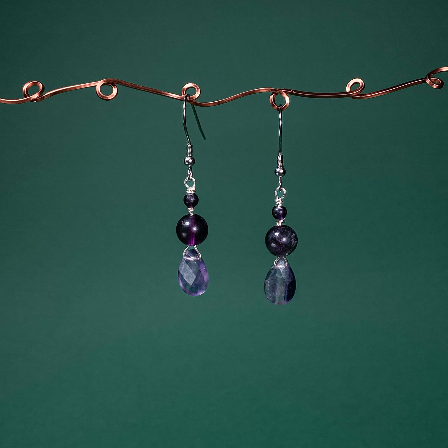 Fluorite Teardrop Earrings