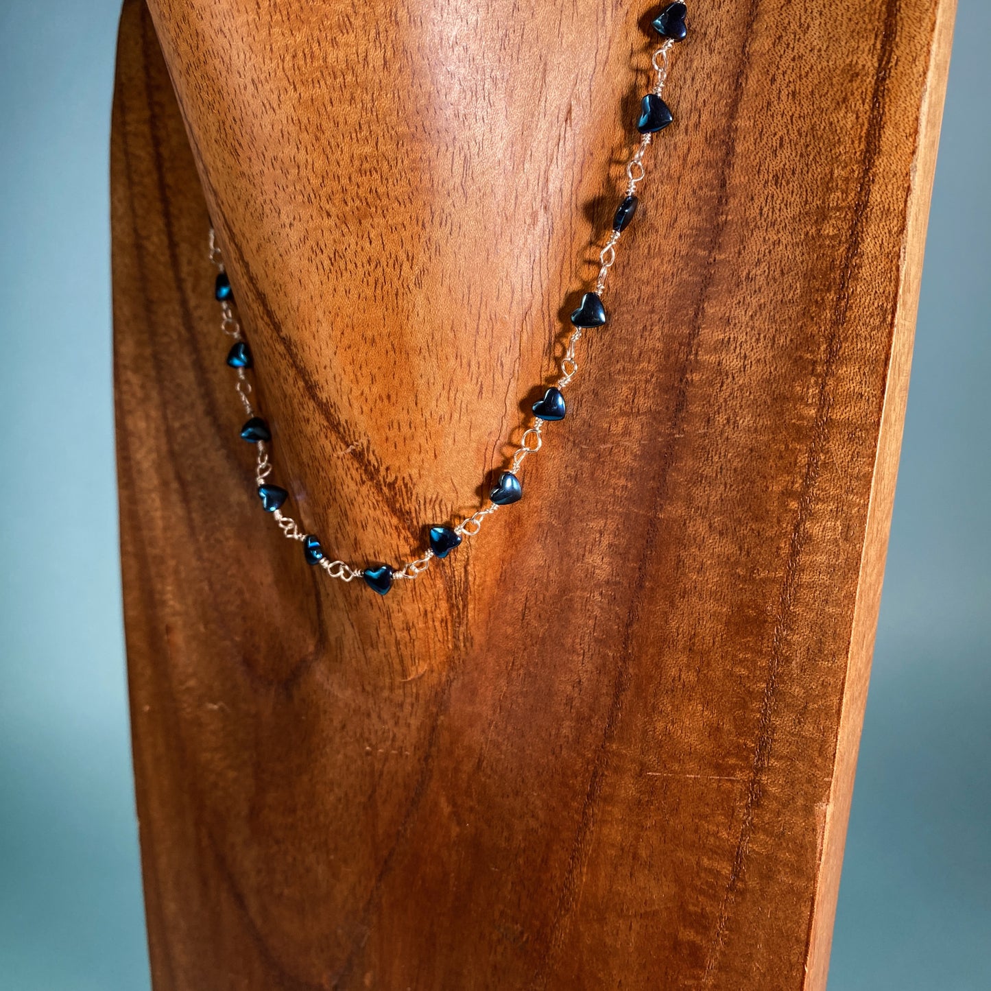 Hematite Hearts Beaded Choker