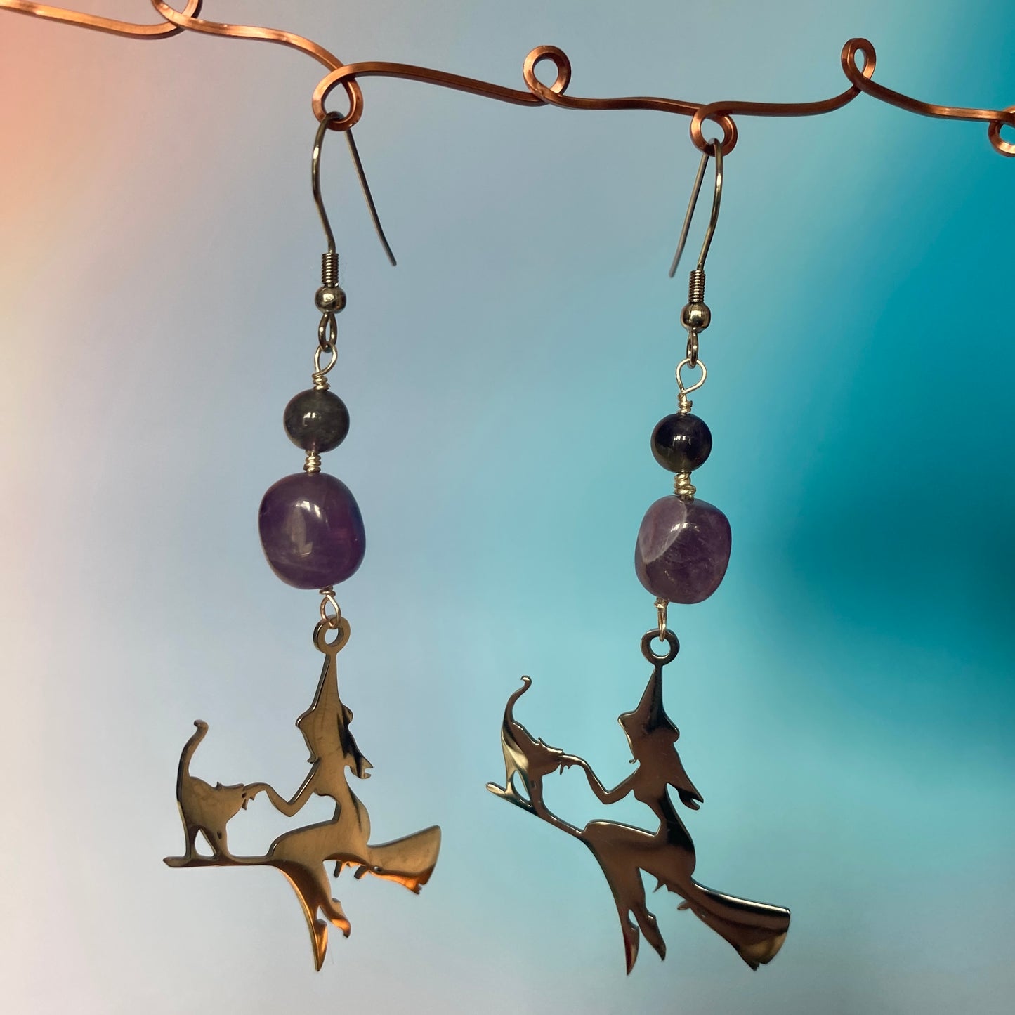Amethyst Witch Earrings