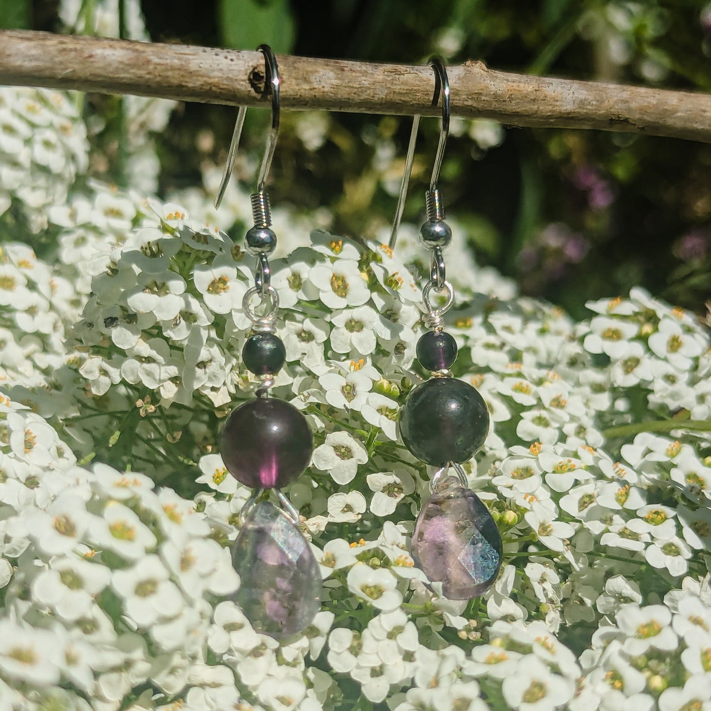 Fluorite Teardrop Earrings