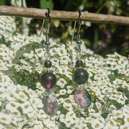 Fluorite Teardrop Earrings