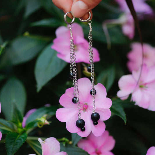 Agate & Matte Moon & Star Earrings