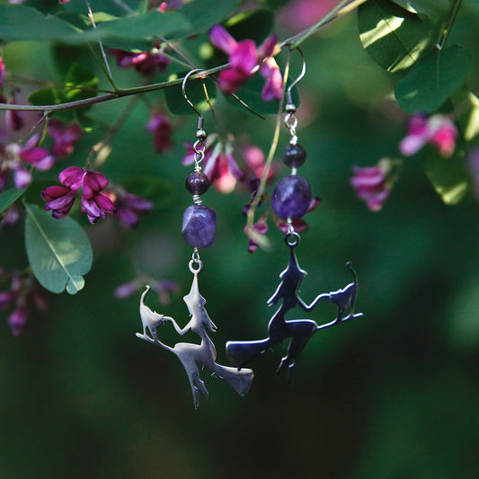 Amethyst Witch Earrings