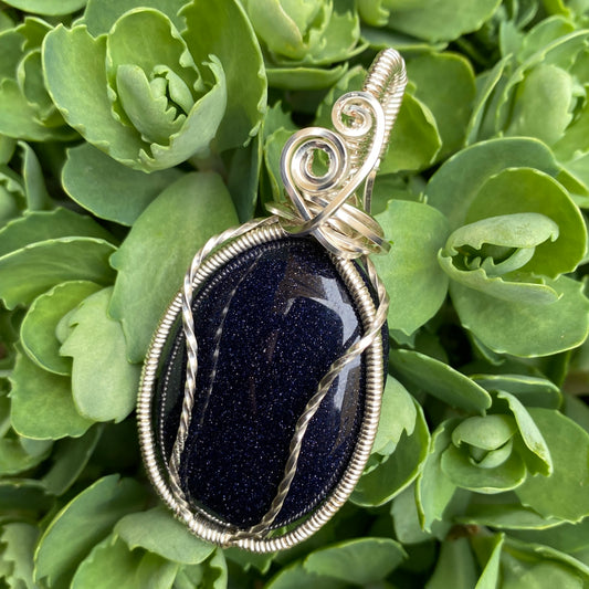 Blue Goldstone Wire Wrap