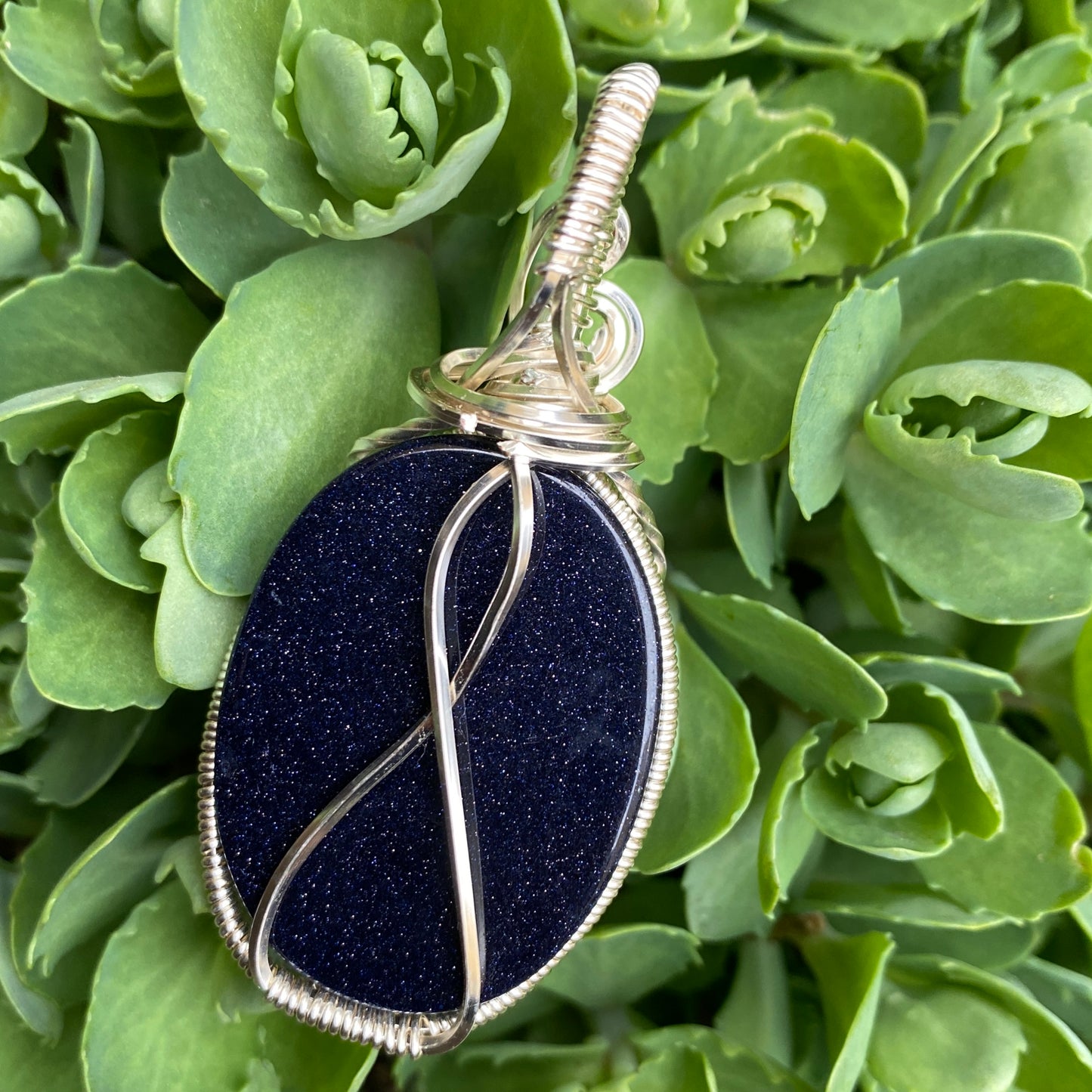 Blue Goldstone Wire Wrap