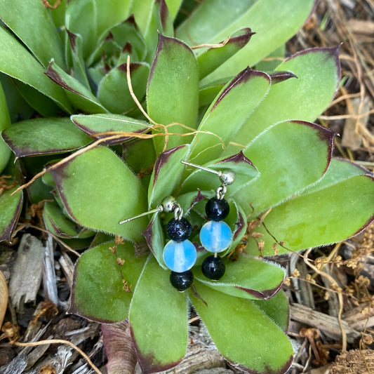 Opalite & Blue Goldstone Earrings