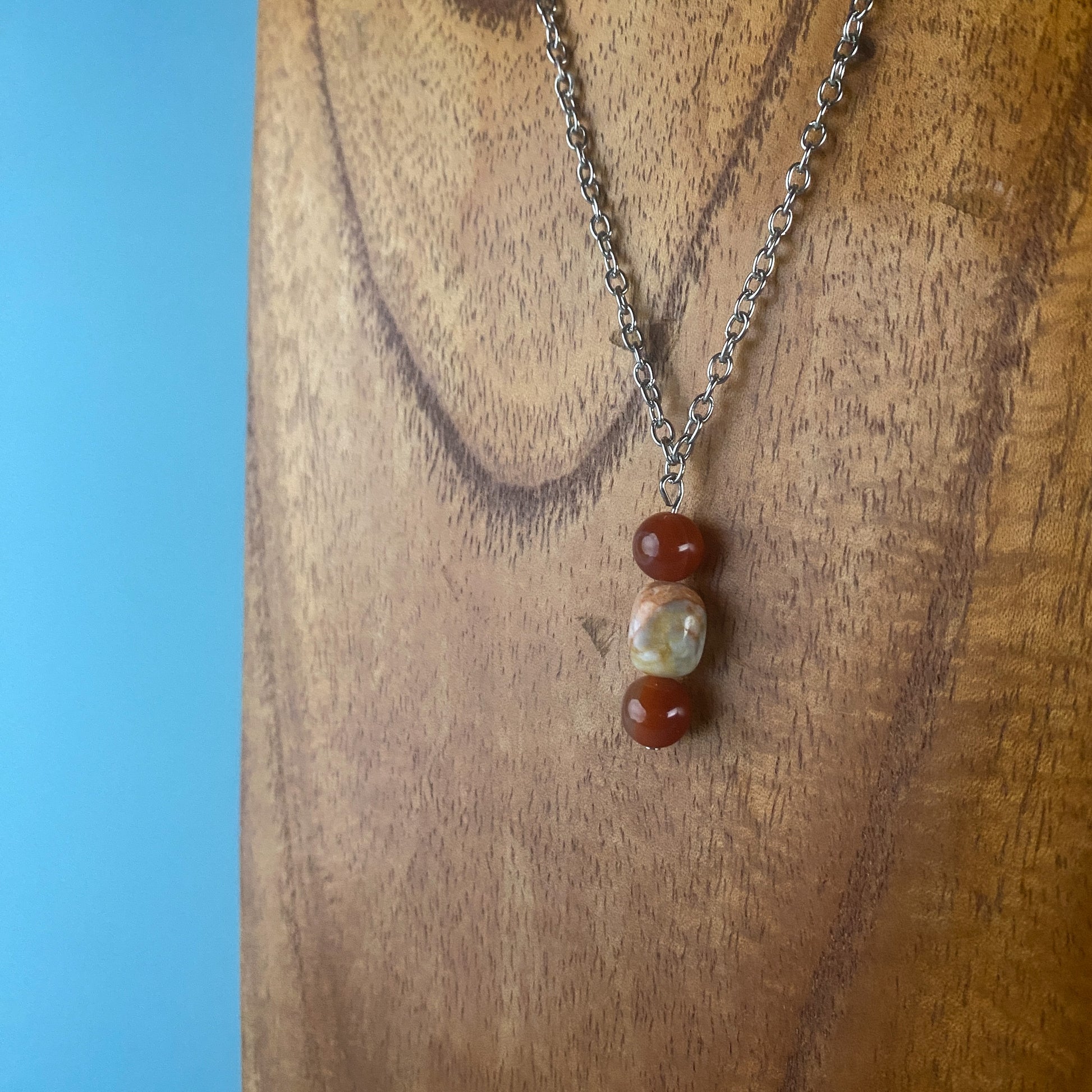 Dolomitic Marble & Carnelian Necklace