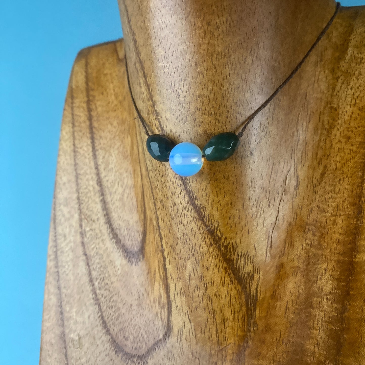 Opalite & Moss Agate Choker