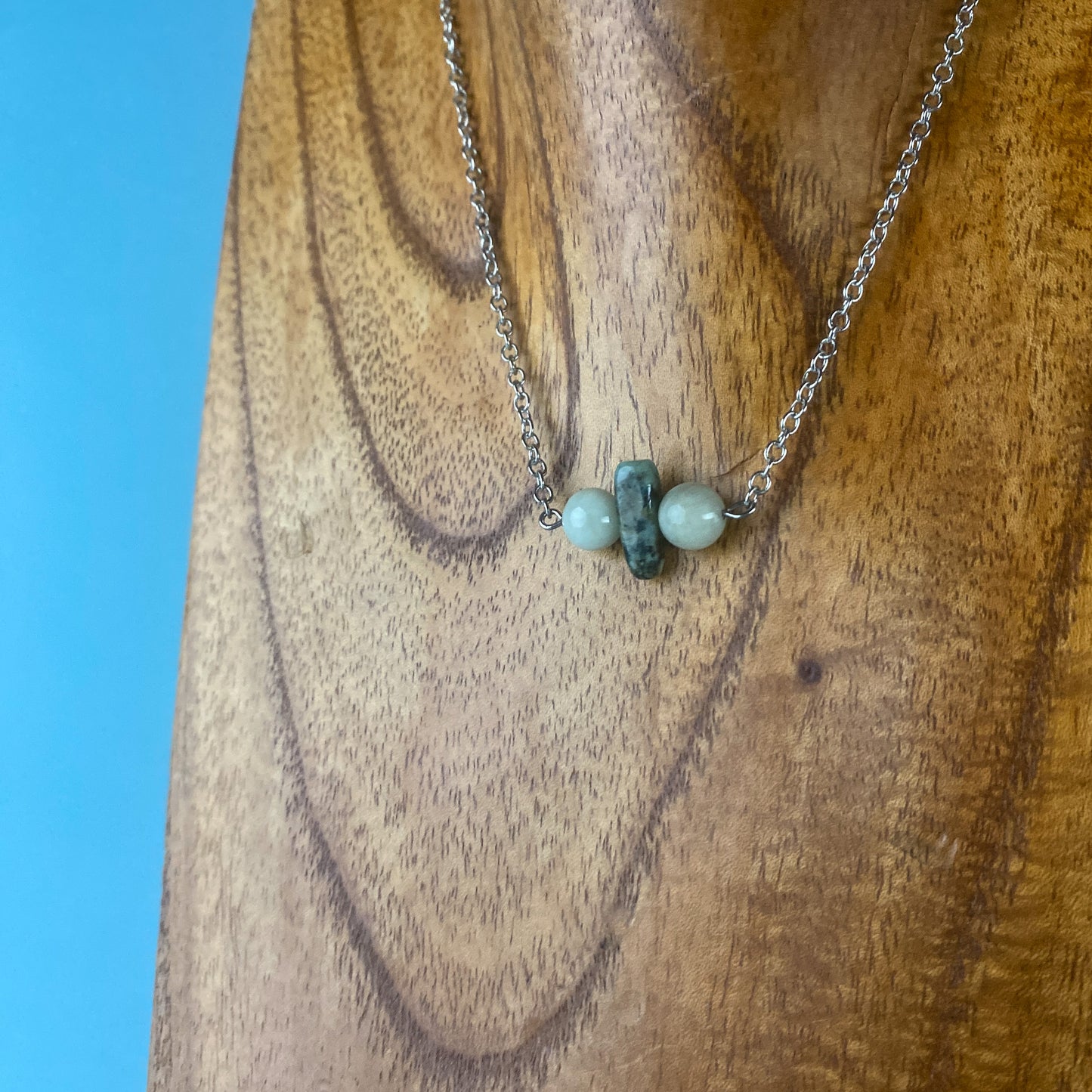 Serpentine & Morganite Necklace