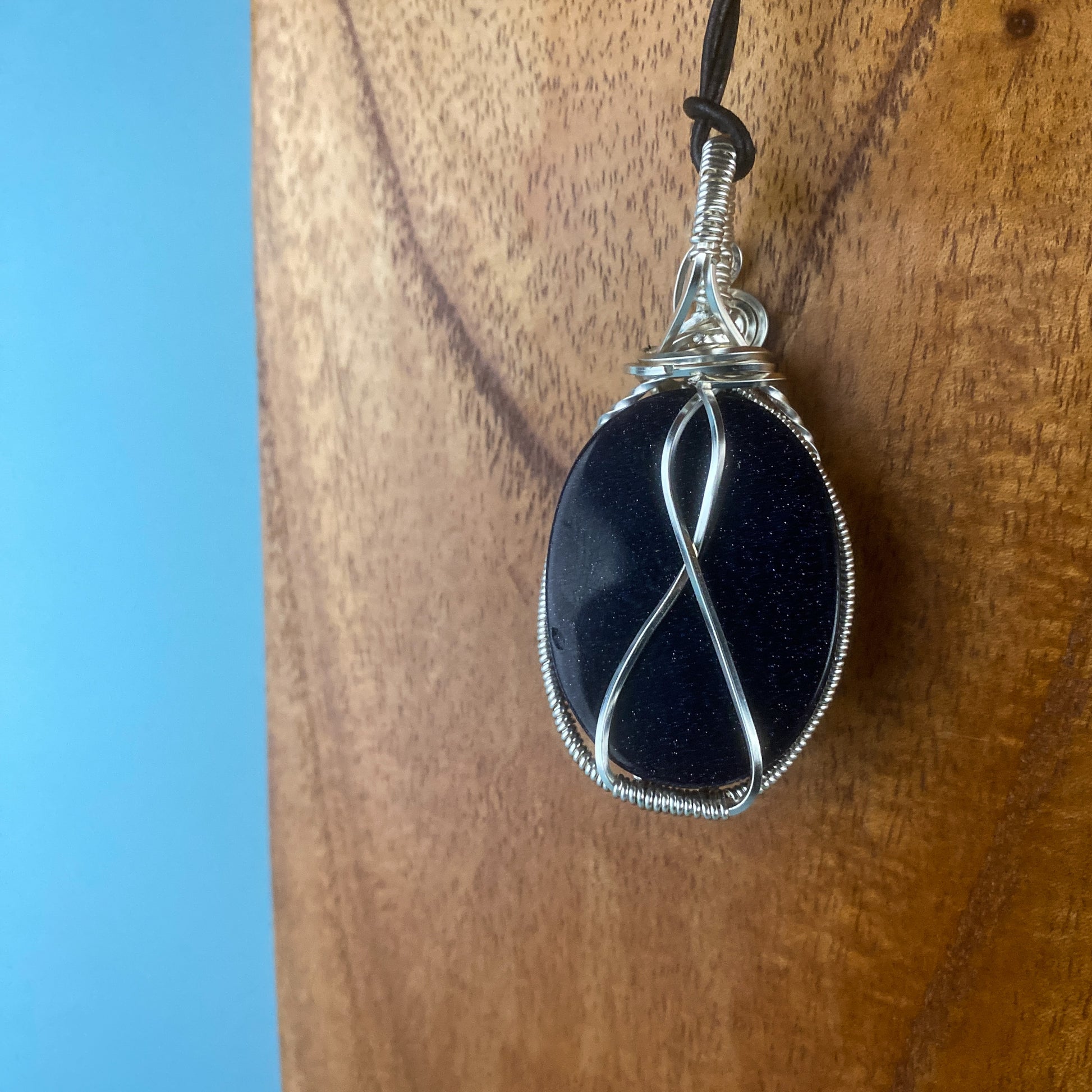 Blue Goldstone Wire Wrap