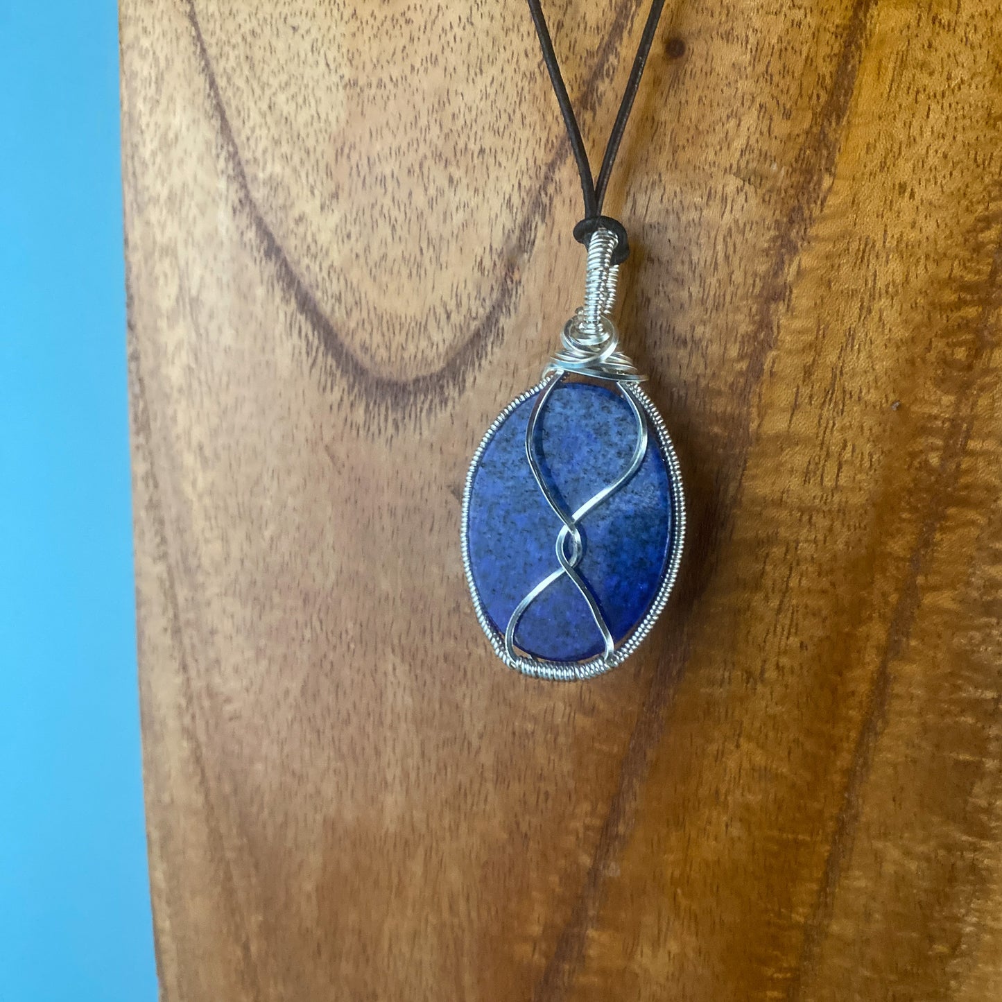 Lapis Lazuli Wire Wrapped Pendant