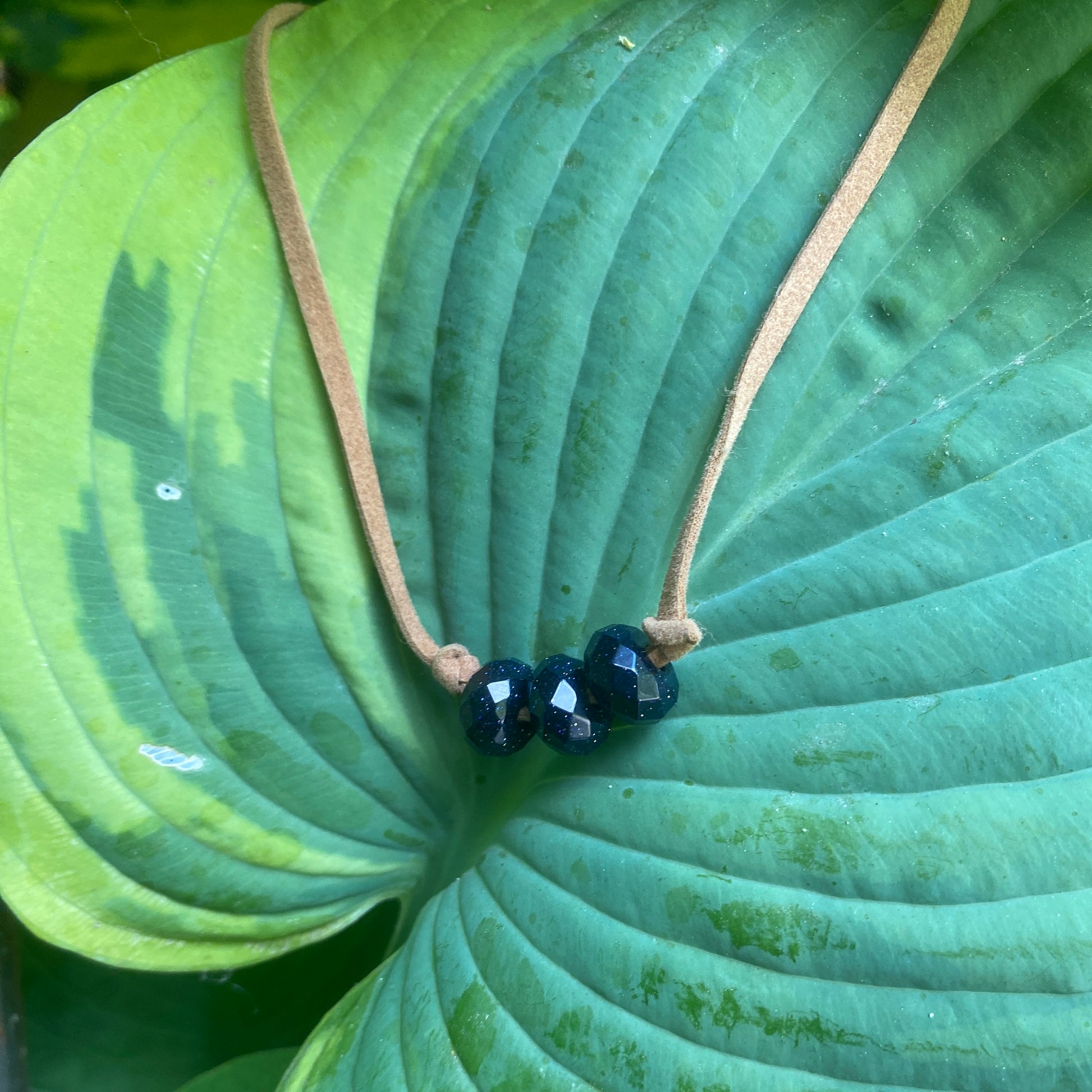 Blue Goldstone Trio Choker