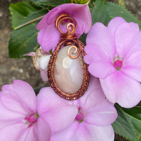 Pink Agate Wire Wrap