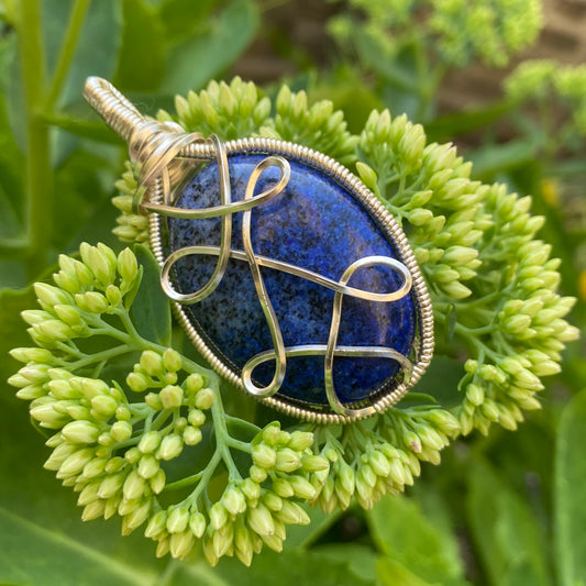 Lapis Lazuli Wire Wrapped Pendant