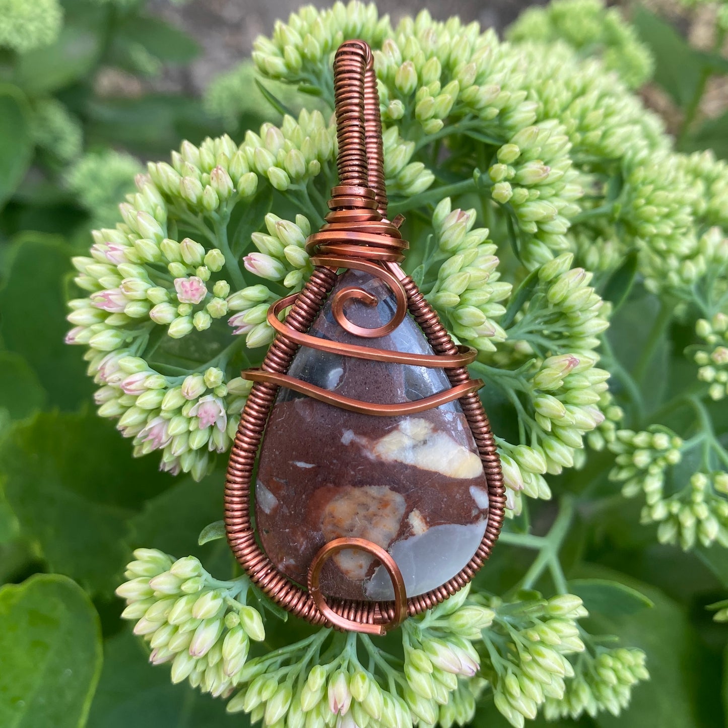 Chert Breccia Wire Wrapped Pendant