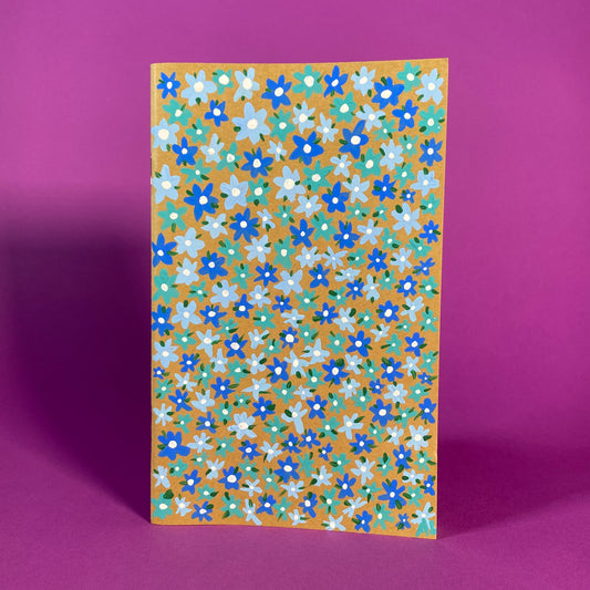 Blue Floral Hand Painted Notebook