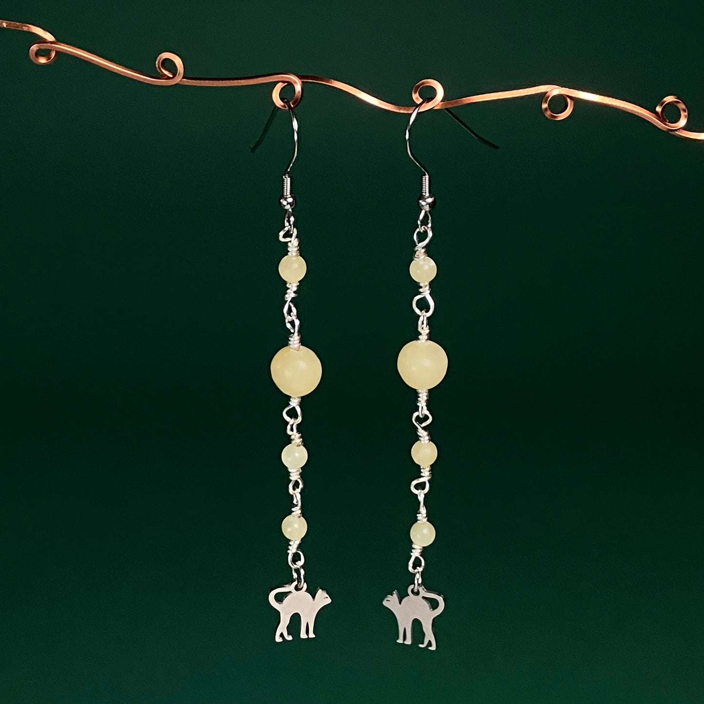 Honey Jade Cat Dangles