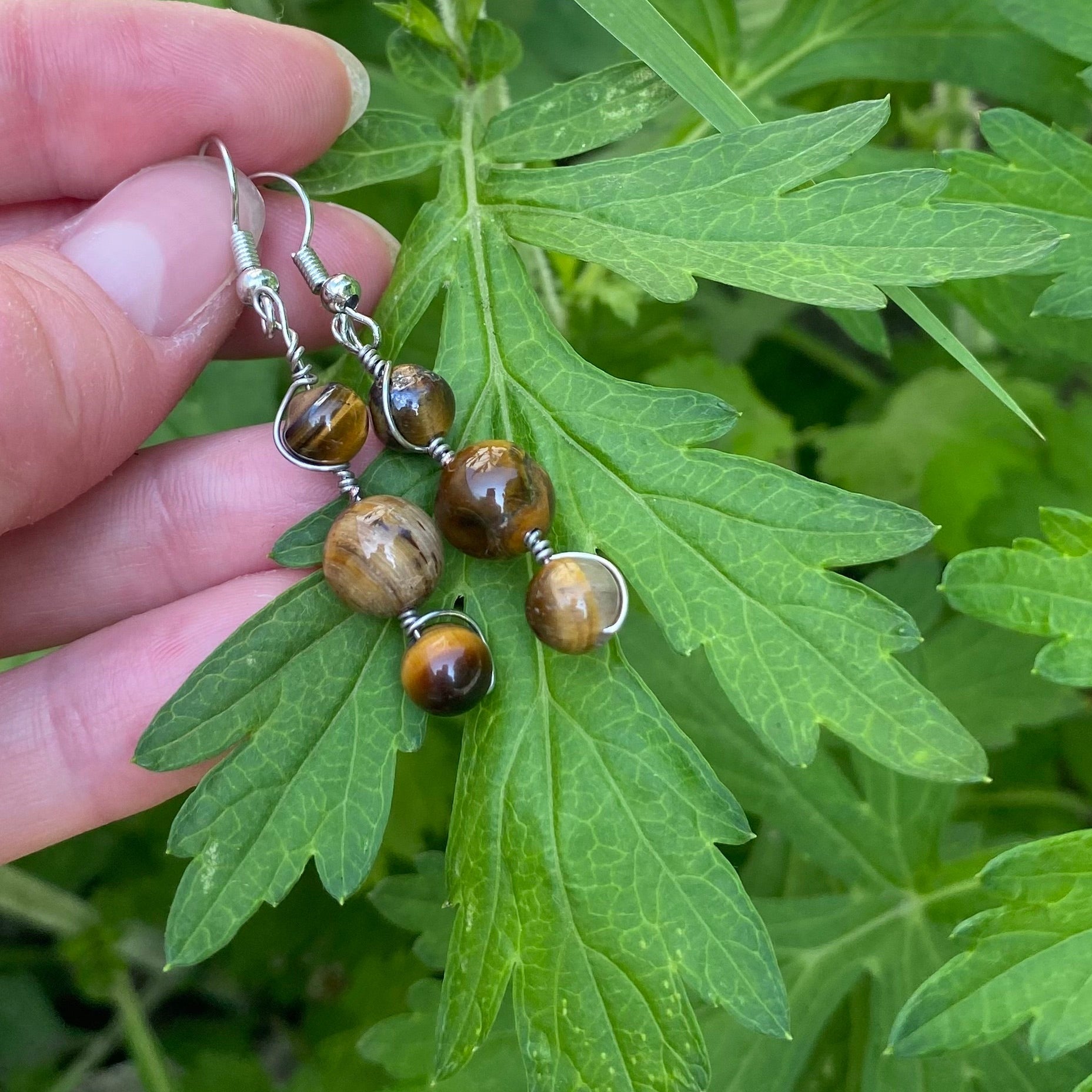 Tiger's Eye Stacked Dangles