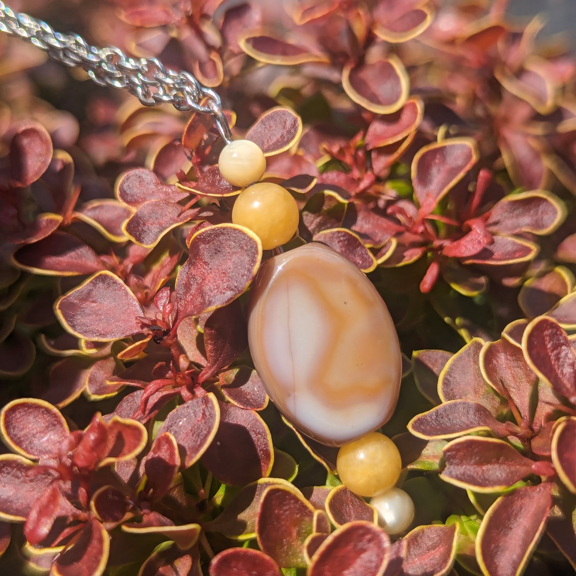 Mookaite, Citrine, & Agate Necklace